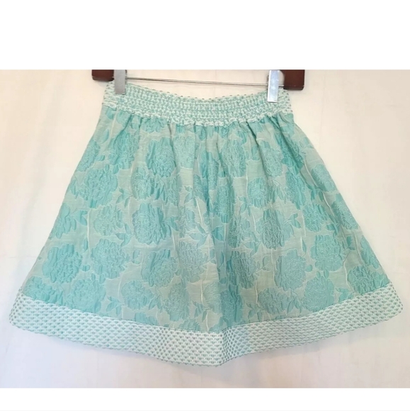 Buru Aqua Brocade Cropped Mod Top and Skirt - size XS - Picture 11 of 11